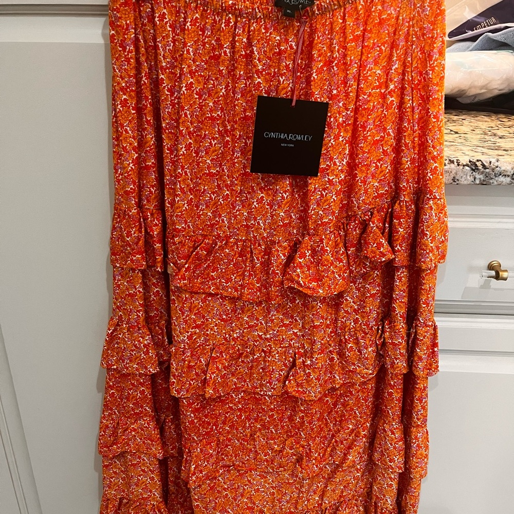 Cynthia Rowley XL tired skirt with elastic waist